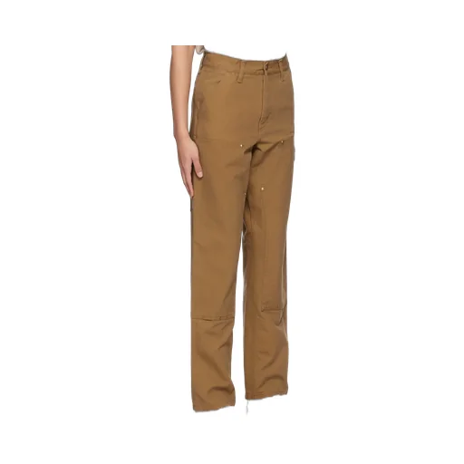 Double Knee Panelled Straight-Leg Trousers