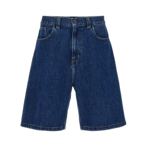 Logo-Patch Knee-Length Denim Shorts