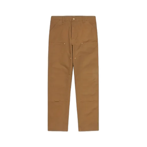 Double Knee Panelled Straight-Leg Trousers