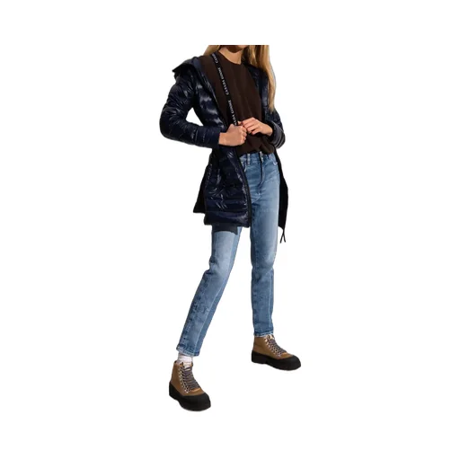 Logo-Patch Sleeve Padded Coat