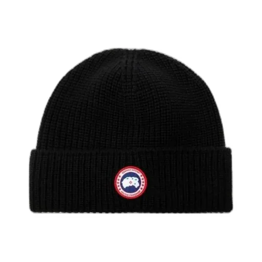 Logo Patch Ribbed Beanie