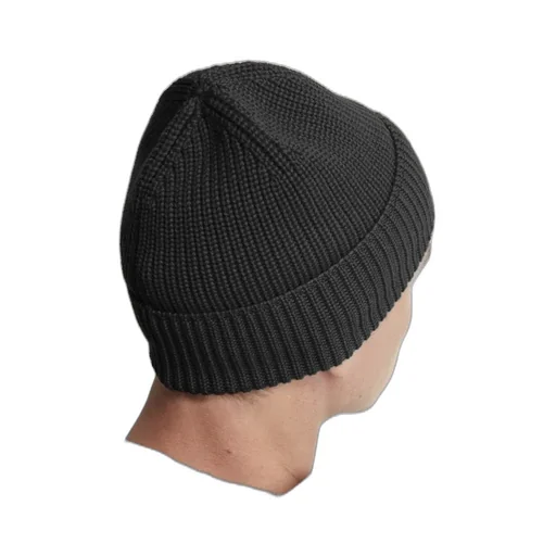 Logo Patch Ribbed Beanie