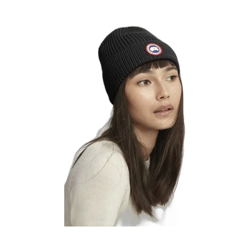 Logo Patch Ribbed Beanie