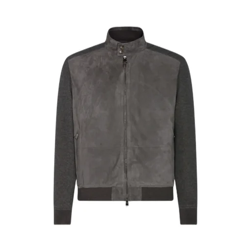 Suede Wool Zipper Jacket