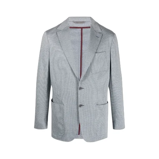 Check-Pattern Single-Breasted Blazer