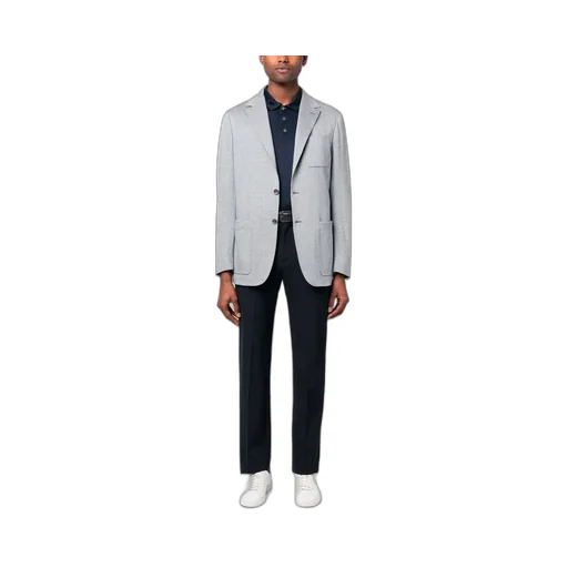 Check-Pattern Single-Breasted Blazer
