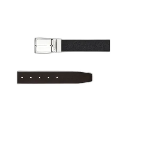 Logo-Engraved Pebbled Leather Belt
