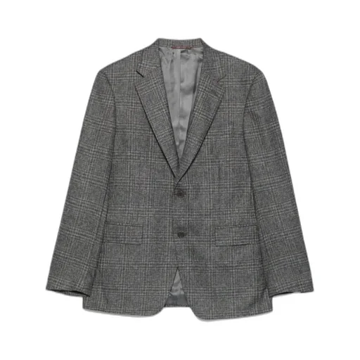 Checked Two-Button Blazer