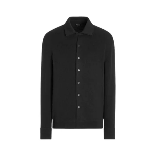 Classic-Collar Cashmere Cardigan