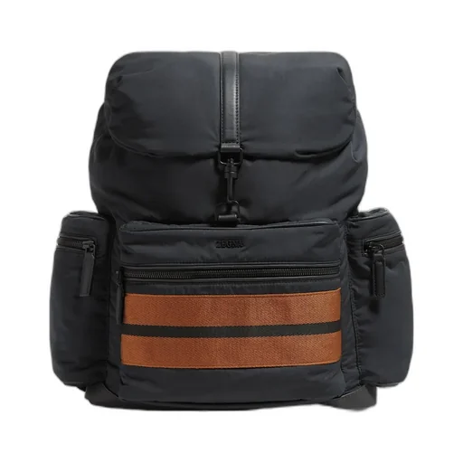 Logo Printed Stripe-Trim Backpack