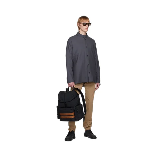 Logo Printed Stripe-Trim Backpack