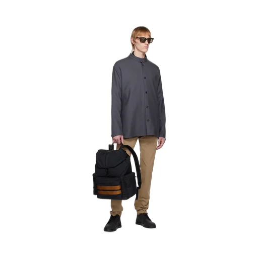 Logo Printed Stripe-Trim Backpack