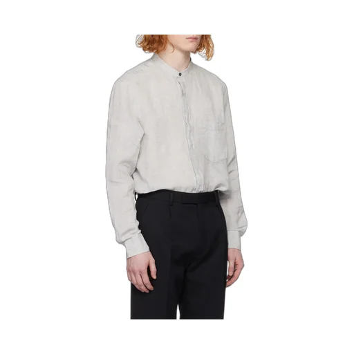 Long-Sleeved Shirt With Vertical Collar