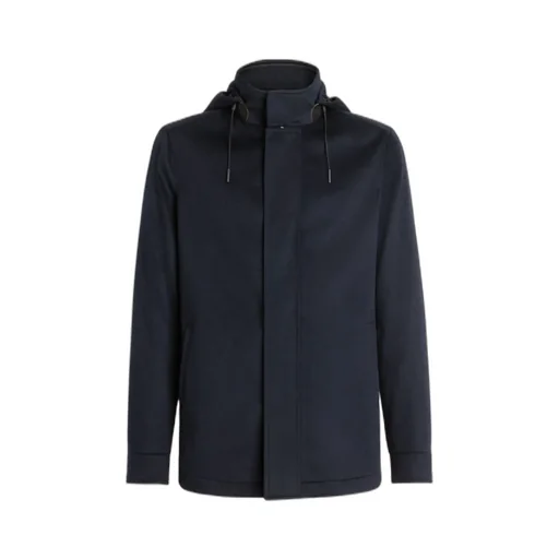 Drawstring Waist Hooded Jacket