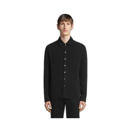 Classic-Collar Cashmere Cardigan