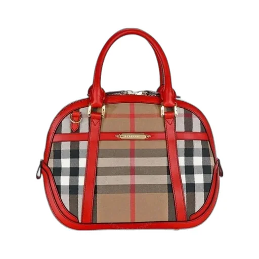 Checked Top Handle Bag