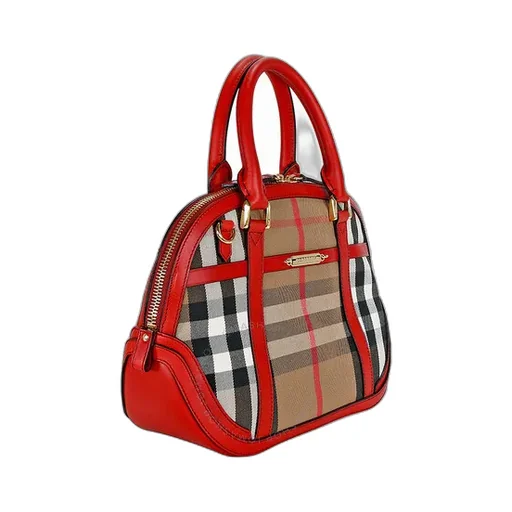 Checked Top Handle Bag