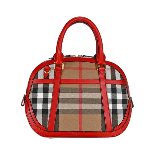Checked Top Handle Bag