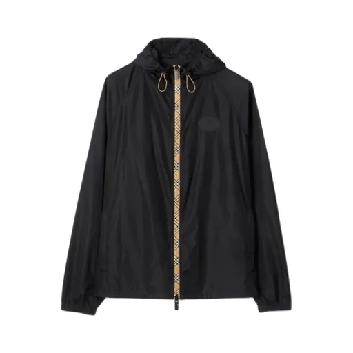 Checker-Tape Nylon Hooded Jacket