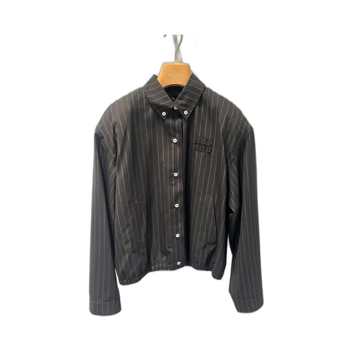 Pinstriped Blouson Jacket