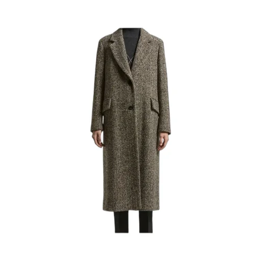 Herringbone Tweed Coat