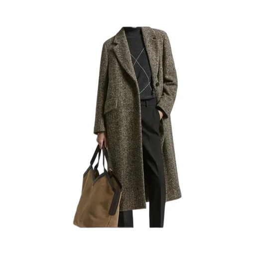 Herringbone Tweed Coat