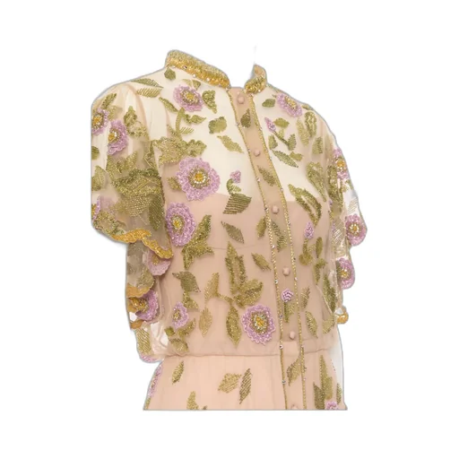 Short Sleeve Dress With Floral Details