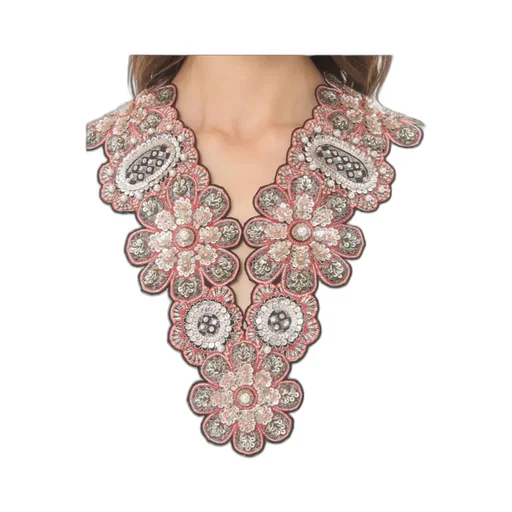 Feather Embroidered Long Dress