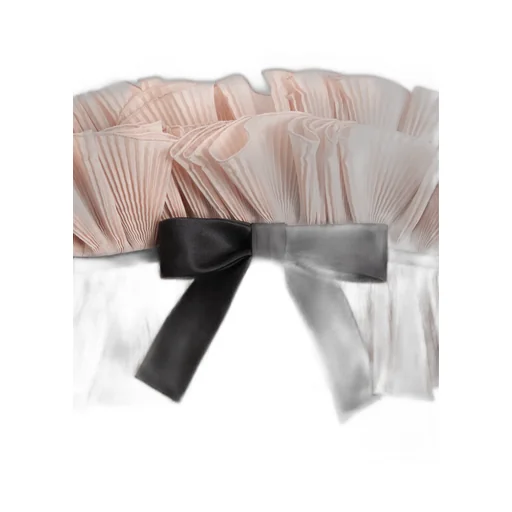 Crepe Couture Pleated Bow Mini Dress