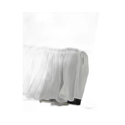 Cotton Velvet Trousers With Organza Detail