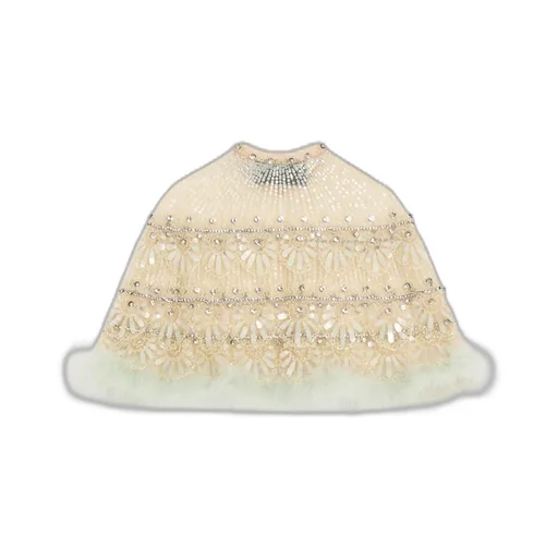 Embroidered Tulle Shawl