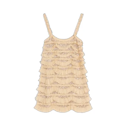 Embroidered Ruffle Dress