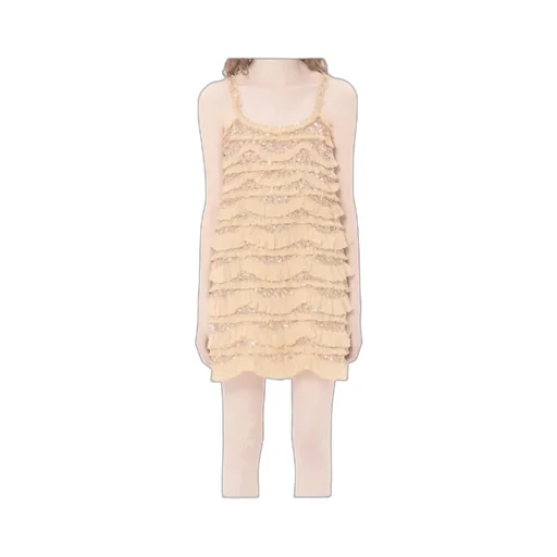Embroidered Ruffle Dress