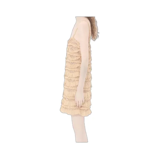 Embroidered Ruffle Dress