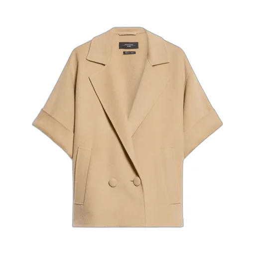Double-Breasted Short-Sleeved Cape