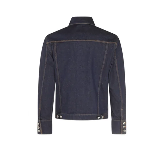 Logo Embroidered Buttoned Denim Jacket