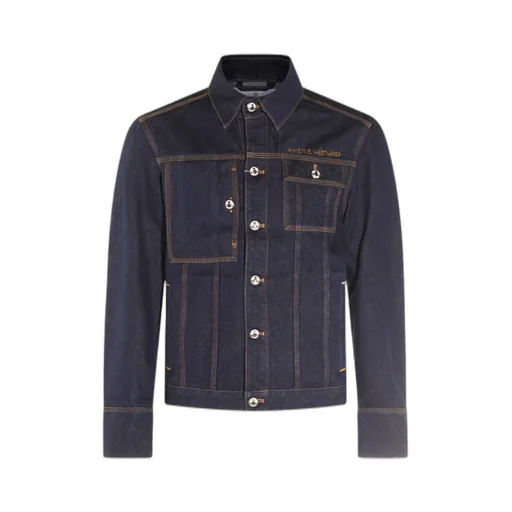 Logo Embroidered Buttoned Denim Jacket