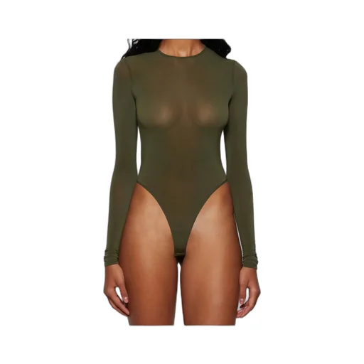 Sheer Bodysuit Military