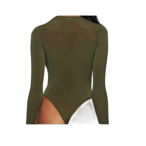Sheer Bodysuit Military