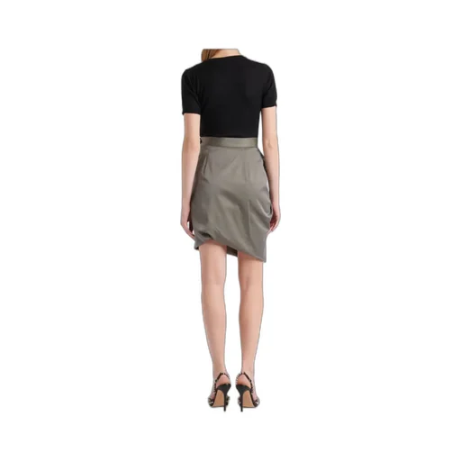 Side Panther Cotton Satin Miniskirt
