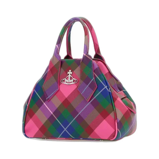 Yasmine Orb-Plaque Checked Small Tote Bag
