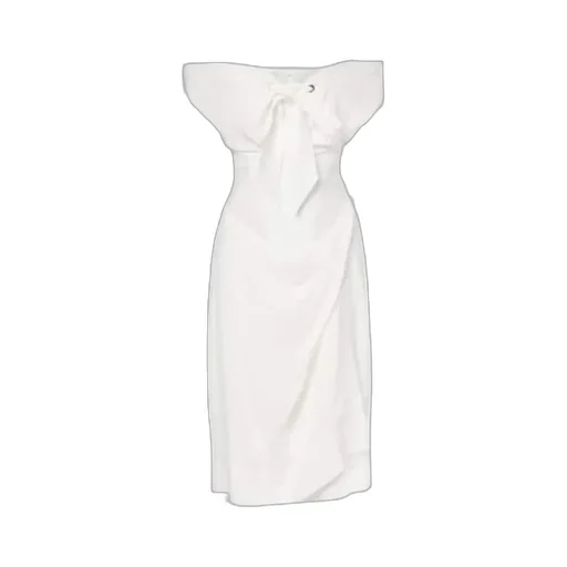 Bridal Bow-Detail Midi Dress