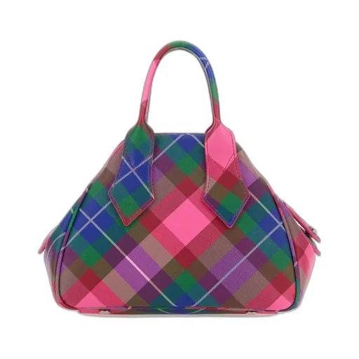 Yasmine Orb-Plaque Checked Small Tote Bag