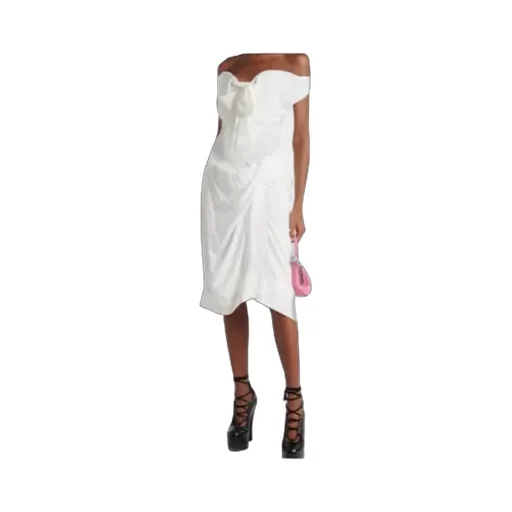 Bridal Bow-Detail Midi Dress