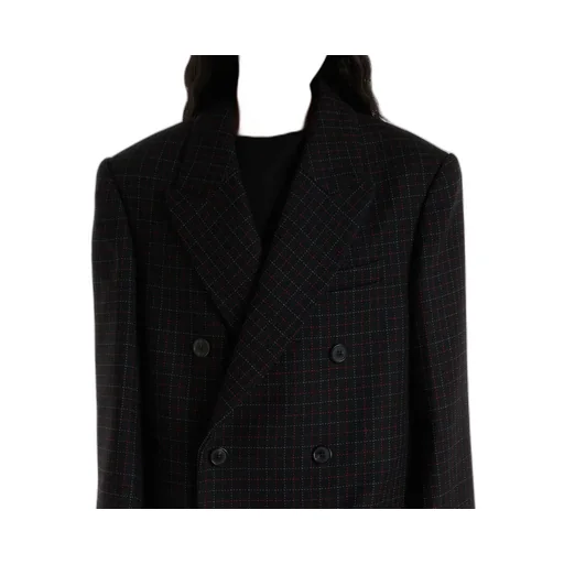 Plaid Double-Breasted Coat