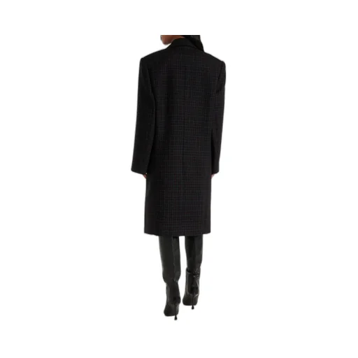 Plaid Double-Breasted Coat
