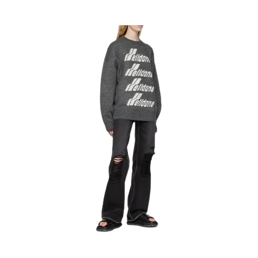 Pile Intarsia-Knit Logo Jumper