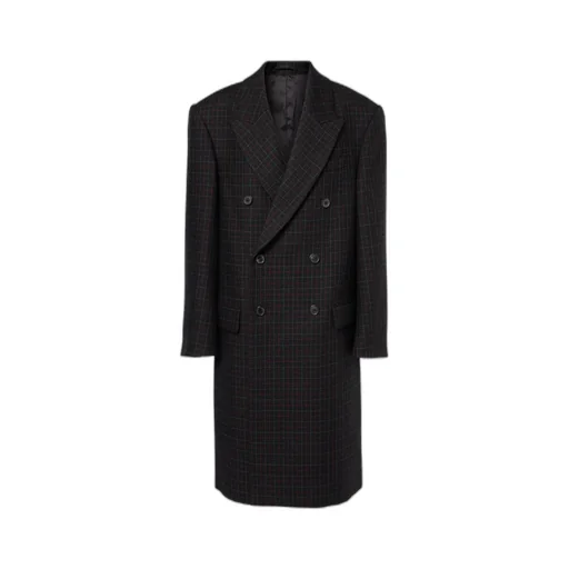 Plaid Double-Breasted Coat