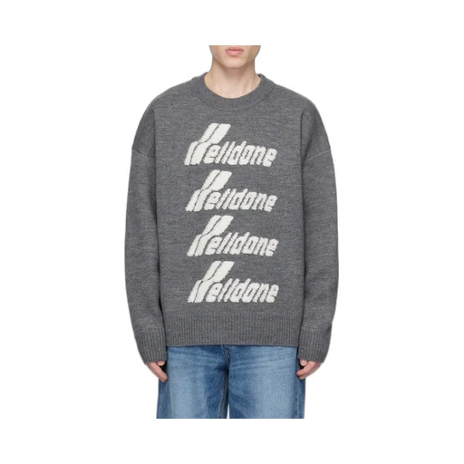 Pile Intarsia-Knit Logo Jumper