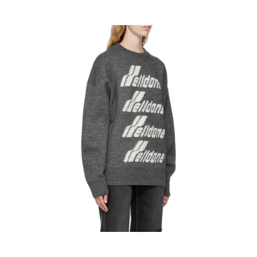 Pile Intarsia-Knit Logo Jumper
